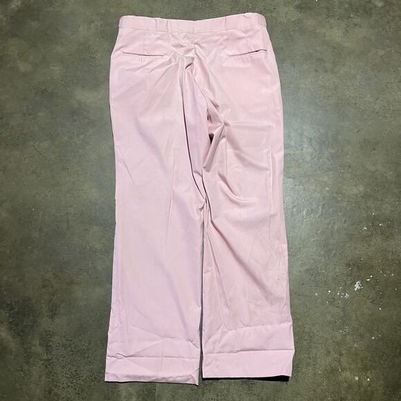 Vintage 70s Flying Scotsman Pink Wide Leg Pants 34x29 - Picture 4 of 5